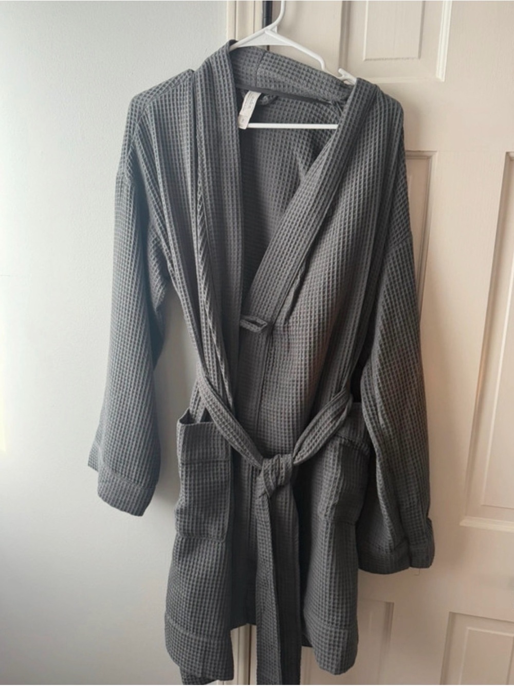 Auden Waffle Knit Shawl Collar Robe - Gray